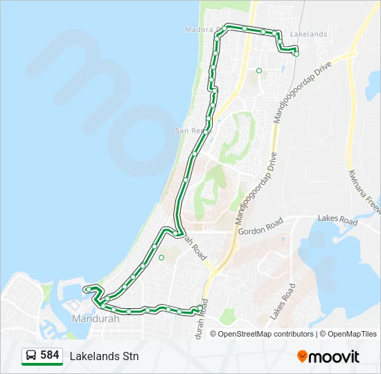 584 Bus Line Map