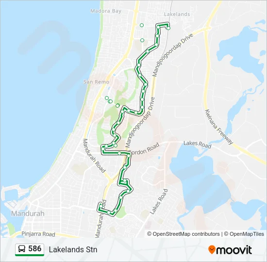 586 Bus Line Map
