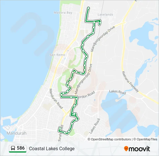 586 Bus Line Map