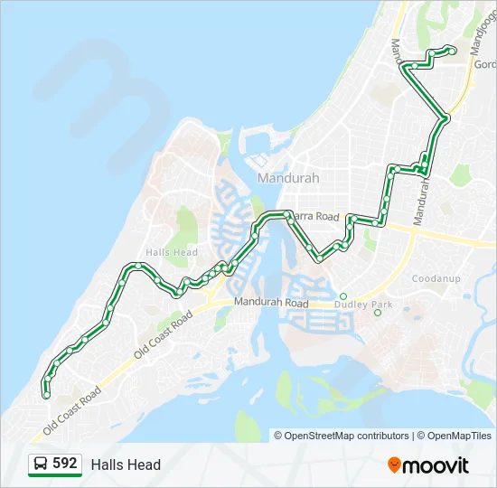 592 Bus Line Map
