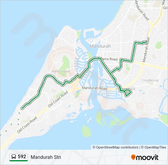 592 Bus Line Map