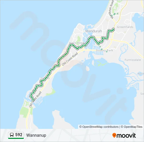 592 Bus Line Map