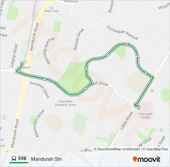 598 Bus Line Map