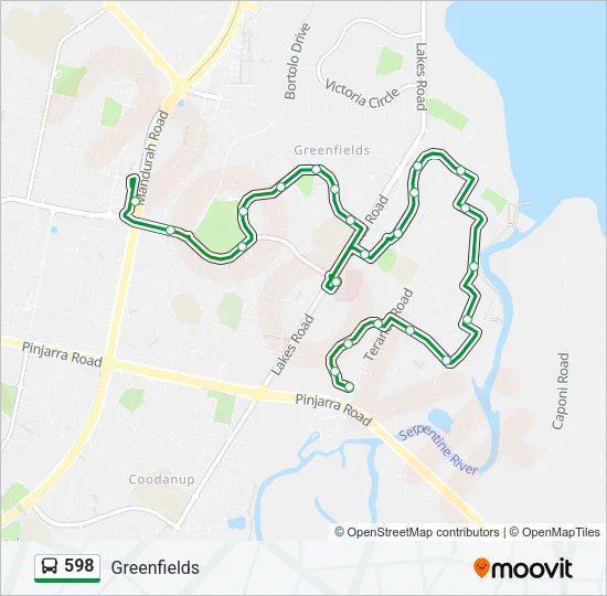 598 Bus Line Map