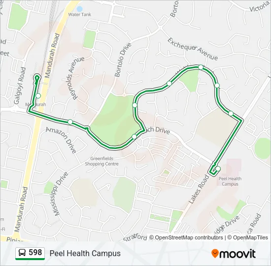598 Bus Line Map