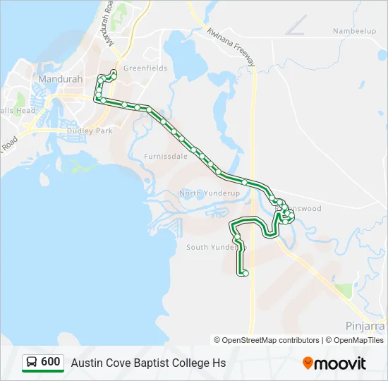 600 Bus Line Map