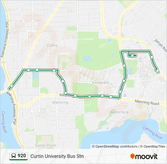 Mapa de 920 de autobús