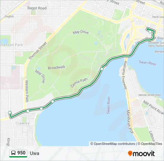 950 Bus Line Map