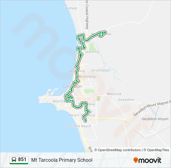 851 Bus Line Map