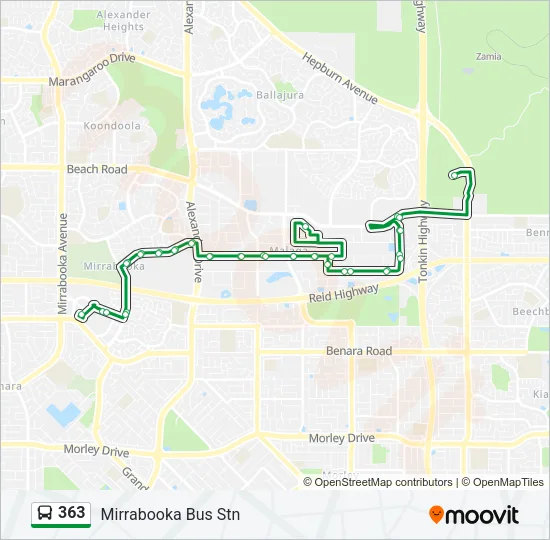 363 Bus Line Map