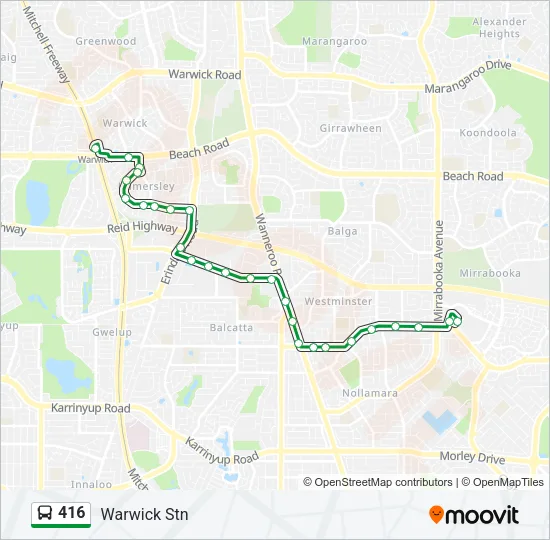 416 Bus Line Map