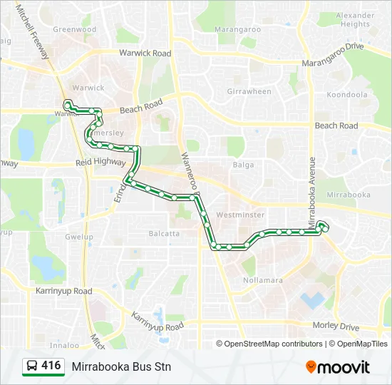 416 Bus Line Map