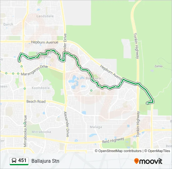 451 Bus Line Map