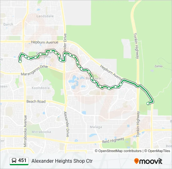 451 Bus Line Map