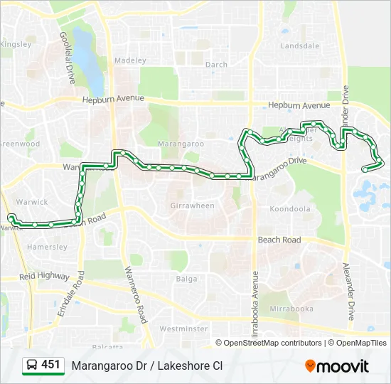 451 Bus Line Map