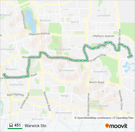 451 Bus Line Map
