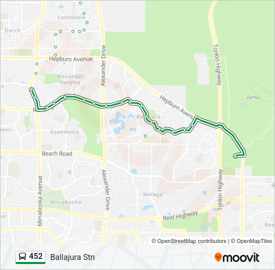 452 Bus Line Map