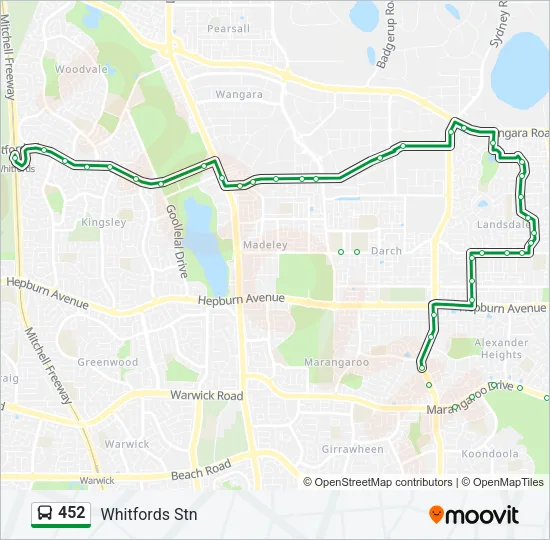 452 Bus Line Map