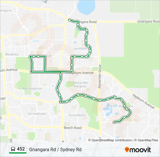 452 Bus Line Map