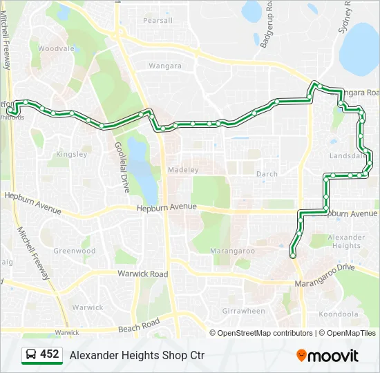 452 Bus Line Map