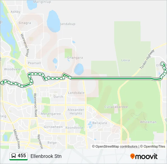 455 Bus Line Map