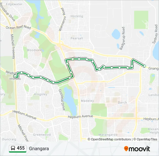 455 Bus Line Map