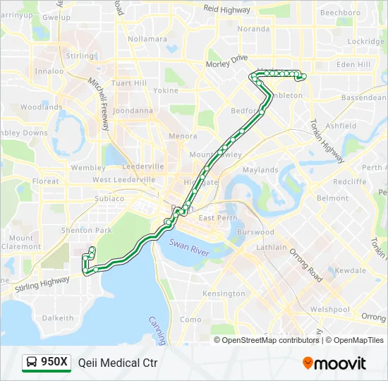 950X Bus Line Map