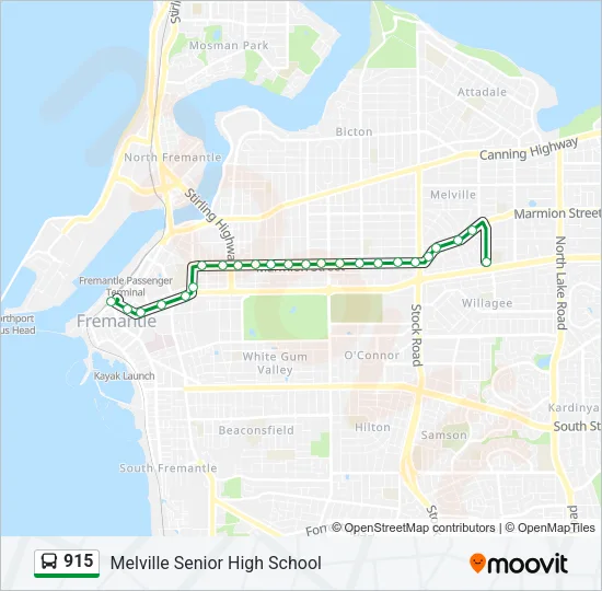 915 Bus Line Map