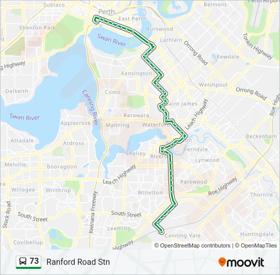 73 Bus Line Map