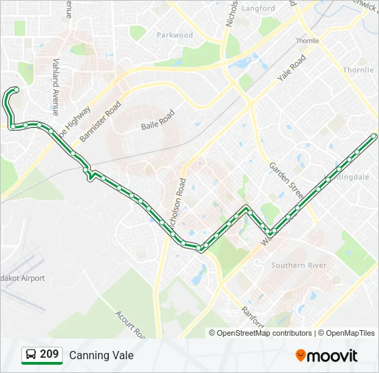 209 Bus Line Map