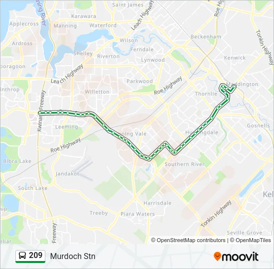 209 Bus Line Map