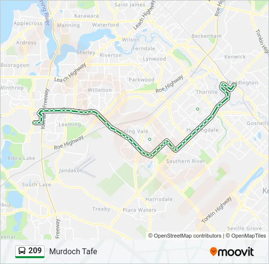 209 Bus Line Map