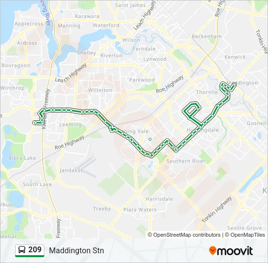 209 Bus Line Map