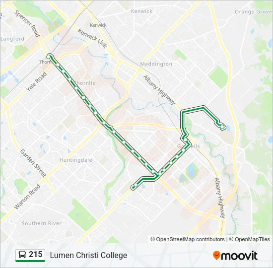 215 Bus Line Map