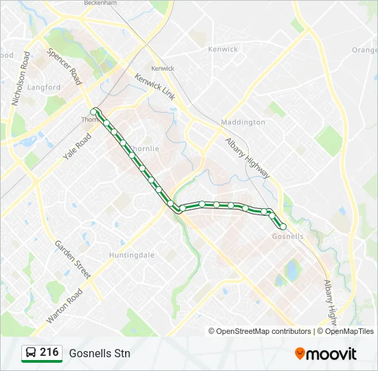 216 Bus Line Map