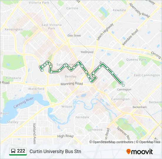 222 Bus Line Map