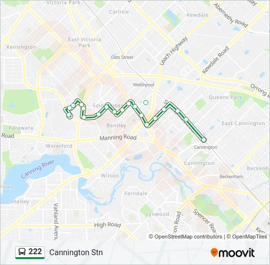 222 Bus Line Map