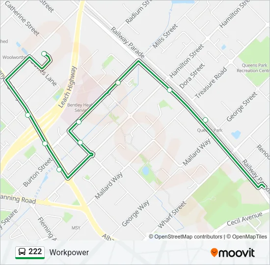 222 Bus Line Map