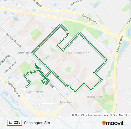 225 Bus Line Map
