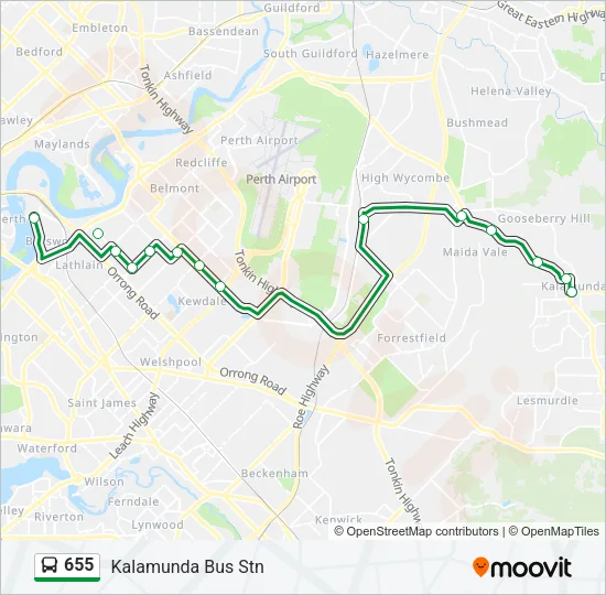 655 Bus Line Map