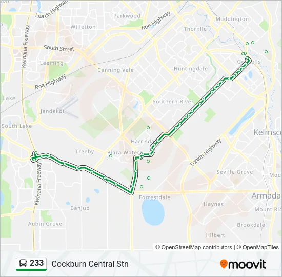 233 Bus Line Map