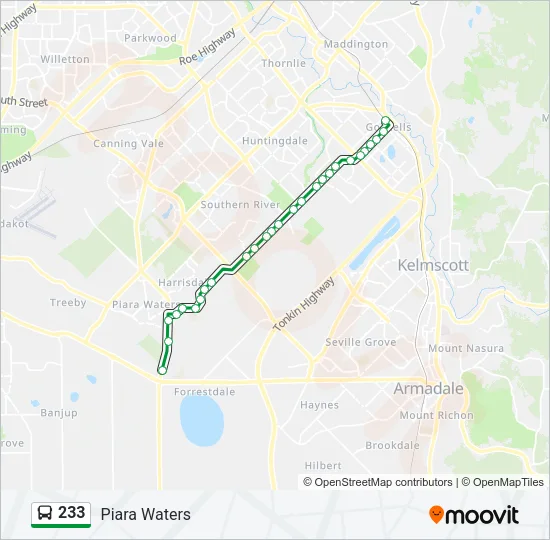 233 Bus Line Map