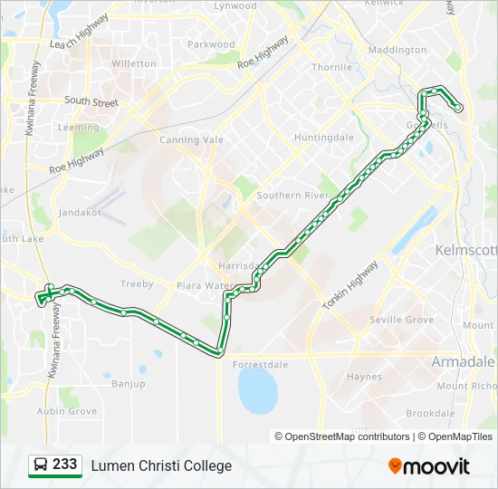 233 Bus Line Map