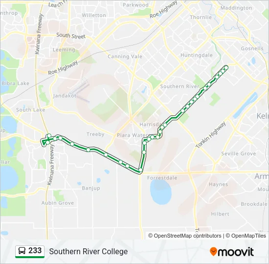 233 Bus Line Map