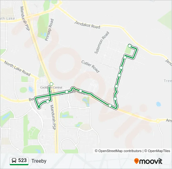 523 Bus Line Map