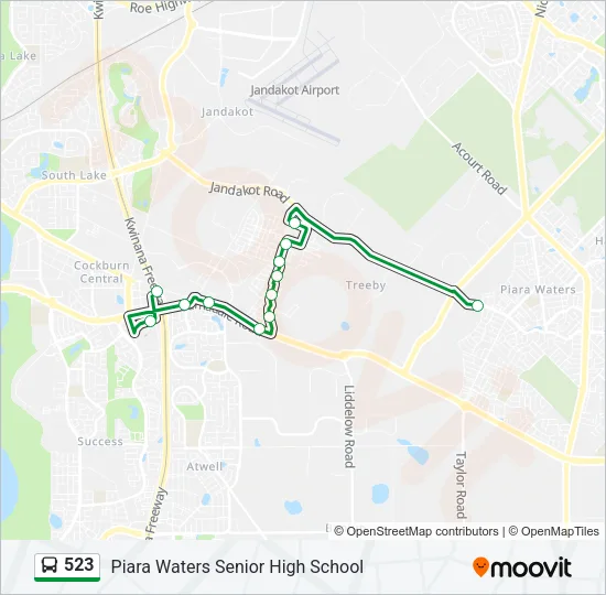 523 Bus Line Map