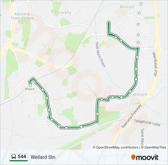 544 Bus Line Map