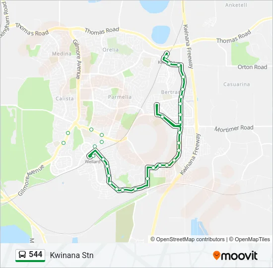 544 Bus Line Map