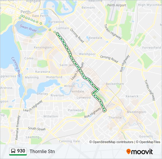 930 bus Line Map