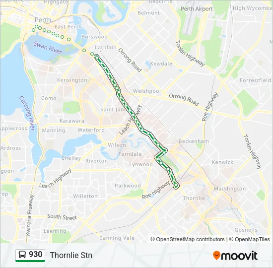 930 Bus Line Map